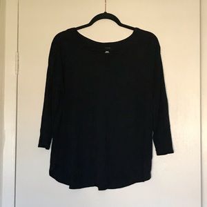 A.N.A 3/4 length sleeve scoop neck black t-shirt